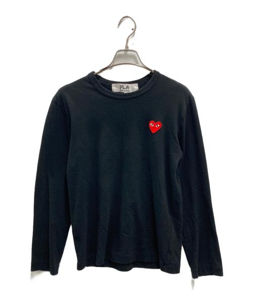 PLAY COMME des GARCONS（プレイコムデギャルソン）PLAY COMME des GARCONS (プレイコムデギャルソン) ハートワッペンロングスリーブカットソー ブラック サイズ:Sの古着・服飾アイテム
