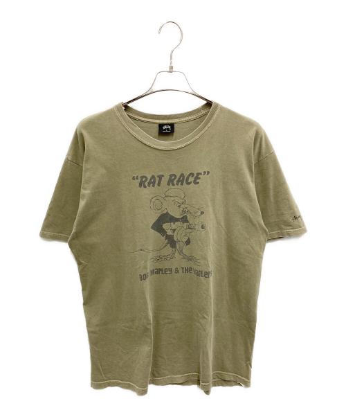 stussy（ステューシー）stussy (ステューシー) Rat Race Pigment Dyed Tee オリーブ サイズ:Lの古着・服飾アイテム