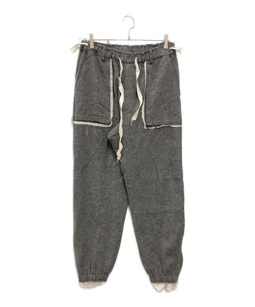 Midorikawa（ミドリカワ）Midorikawa (ミドリカワ) ウールアルパカイージーパンツ グレー サイズ:Lの古着・服飾アイテム