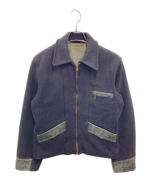 VINTAGE（ヴィンテージ）VINTAGE (ヴィンテージ) ［古着］ヴィンテージウールスポーツジャケット ネイビー サイズ:記載なしの古着・服飾アイテム