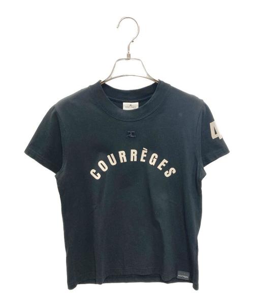 courreges（クレージュ）courreges (クレージュ) AC ストレート プリント T シャツ ブラック サイズ:Sの古着・服飾アイテム