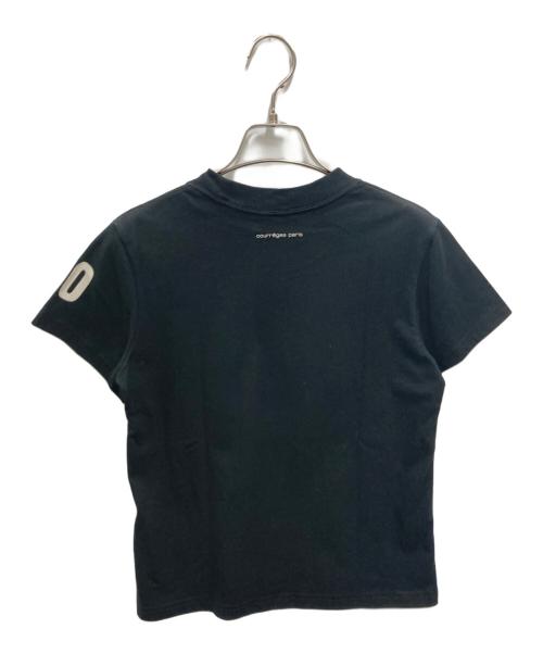courreges（クレージュ）courreges (クレージュ) AC ストレート プリント T シャツ ブラック サイズ:Sの古着・服飾アイテム