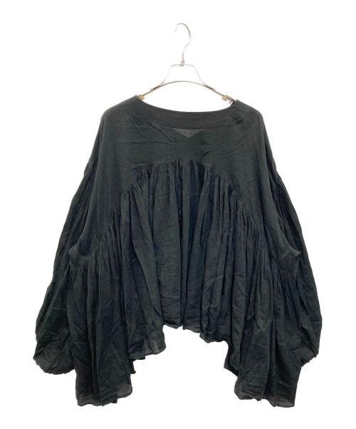 Curensology（カレンソロジー）Curensology (カレンソロジー) コットンギャザーブラウス ブラック サイズ:FREEの古着・服飾アイテム
