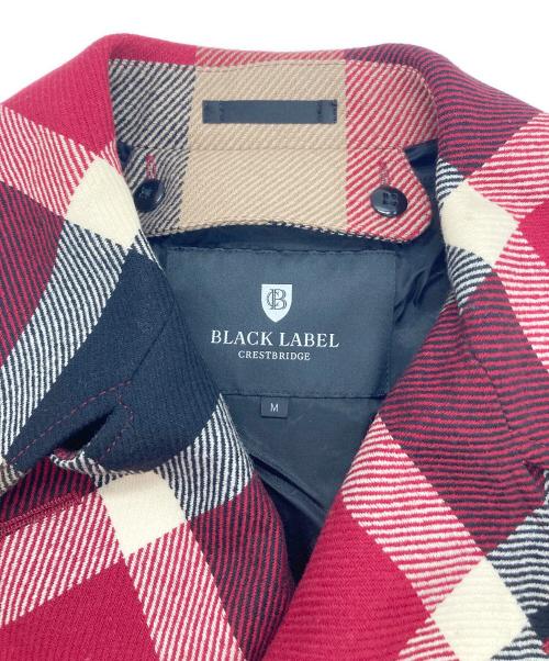 BLACK LABEL CRESTBRIDGE（ブラックレーベル クレストブリッジ）BLACK LABEL CRESTBRIDGE (ブラックレーベル クレストブリッジ) ウールチェックトレンチコート レッド サイズ:Mの古着・服飾アイテム