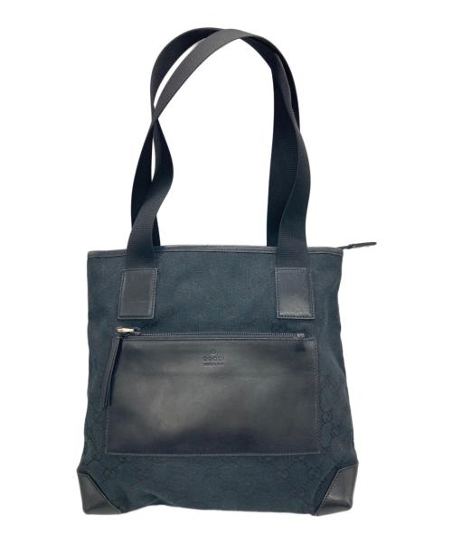 GUCCI（グッチ）GUCCI (グッチ) GGキャンバストートバッグ ブラックの古着・服飾アイテム