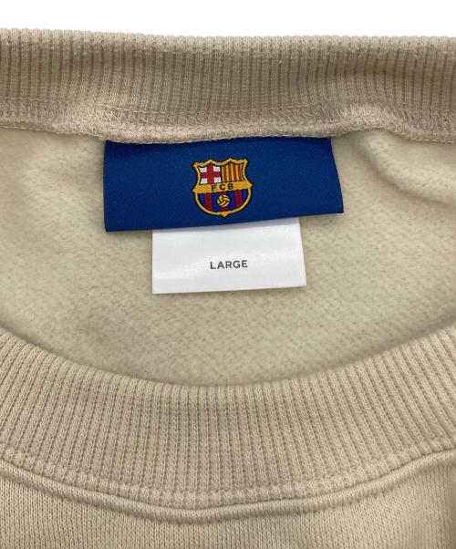 YEN TOWN MARKET（エンタウンマーケット）YEN TOWN MARKET (エンタウンマーケット) BARCA スクリプトロゴ クルーネック ベージュ サイズ:Lの古着・服飾アイテム