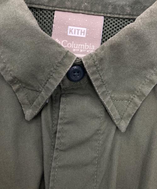 KITH（キス）KITH (キス) Columbia (コロンビア) PFG 半袖シャツ オリーブ サイズ:Sの古着・服飾アイテム