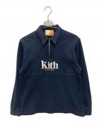 KITHキス）の古着「Carnegie  Long Sleeve Rugby」｜ネイビー