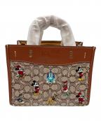 COACH×DISNEYコーチ×ディズニー）の古着「ローグ 25 シグネチャー ウィズ ミッキーマウス アンド フレンズ エンブロイダリー」｜ブラウン