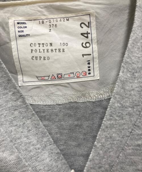 sacai（サカイ）sacai (サカイ) 裾切替カーディガン グレー サイズ:2の古着・服飾アイテム