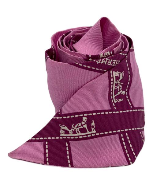 HERMES（エルメス）HERMES (エルメス) ボルディック ツイリー スカーフ ピンクの古着・服飾アイテム