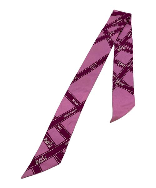 HERMES（エルメス）HERMES (エルメス) ボルディック ツイリー スカーフ ピンクの古着・服飾アイテム