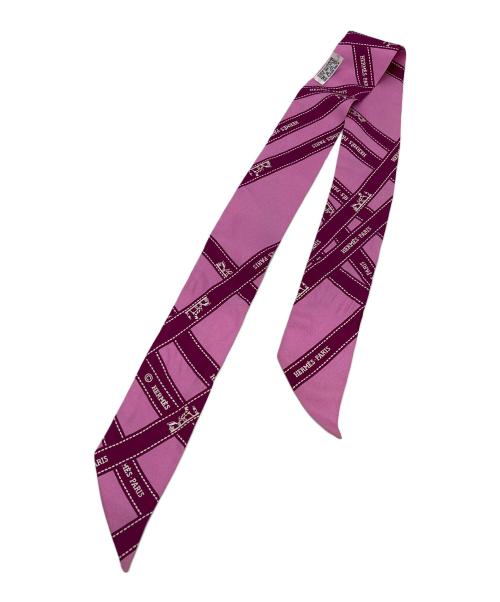 HERMES（エルメス）HERMES (エルメス) ボルディック ツイリー スカーフ ピンクの古着・服飾アイテム