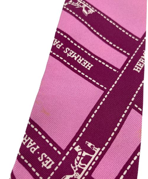 HERMES（エルメス）HERMES (エルメス) ボルディック ツイリー スカーフ ピンクの古着・服飾アイテム