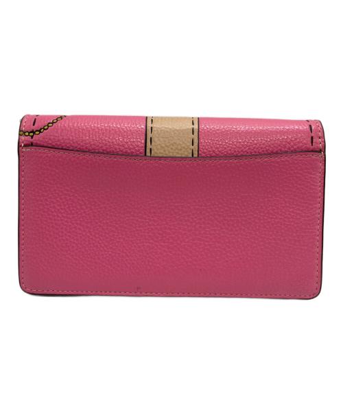 COACH（コーチ）COACH (コーチ) アンナ フォルドオーバー クラッチ クロスボディ・トロンプルイユ プリント ショッキングピンクの古着・服飾アイテム