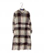 BLUE LABEL CRESTBRIDGEブルーレーベルクレストブリッジ）の古着「チェックライトエアリーツイルシャツワンピース」｜ピンク