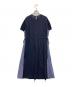 BLUE LABEL CRESTBRIDGE (ブルーレーベルクレストブリッジ) サイドチェック半袖ワンピース ネイビー×ブルー サイズ:SIZE 38：5000円