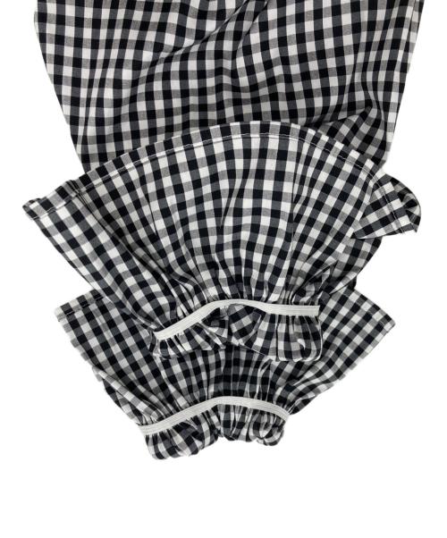 rosy monster（ロージーモンスター）rosy monster (ロージーモンスター) ギンガムチェック刺繍ブラウス ホワイト×ブラック サイズ:FREEの古着・服飾アイテム