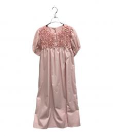 rosy monster（ロージーモンスター）の古着「AJISAI mini frill puff OP」｜ピンク