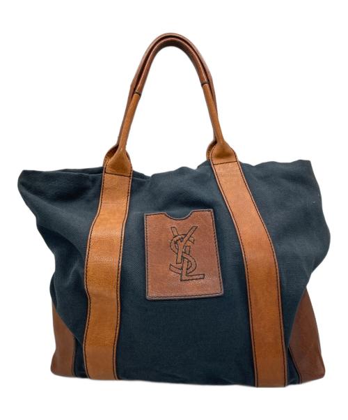 Yves Saint Laurent Rive Gauche（イヴ・サンローラン リヴ・ゴーシュ）Yves Saint Laurent Rive Gauche (イヴ・サンローラン リヴ・ゴーシュ) ［古着］キャンバストートバッグ ブラックの古着・服飾アイテム