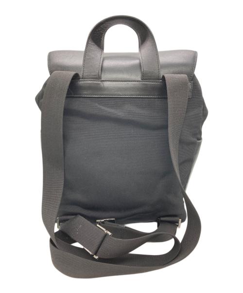 GUCCI（グッチ）GUCCI (グッチ) ナイロンレザーリュック ブラックの古着・服飾アイテム