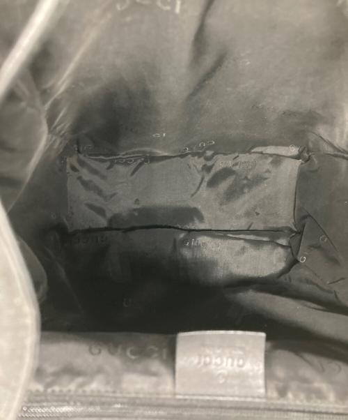 GUCCI（グッチ）GUCCI (グッチ) ナイロンレザーリュック ブラックの古着・服飾アイテム