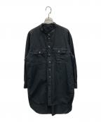 GROUND Yグラウンドワイ）の古着「バンドカラーシャツ」｜ブラック