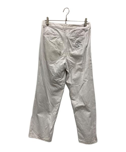 YARDSALE（ヤードセール）YARDSALE (ヤードセール) 刺繍ロゴタックパンツ ホワイト サイズ:Mの古着・服飾アイテム