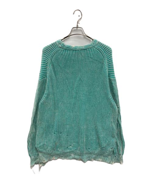 MAISON SPECIAL（メゾンスペシャル）MAISON SPECIAL (メゾンスペシャル) Snow Wash Damaged Prime-Over Crew Neck Knit Pullover ブルー サイズ:１の古着・服飾アイテム
