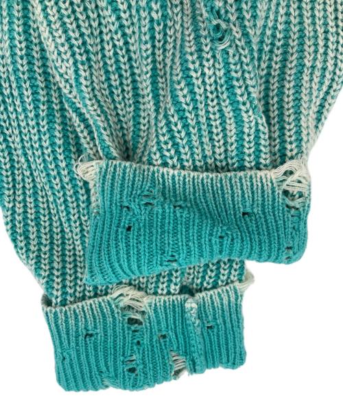 MAISON SPECIAL（メゾンスペシャル）MAISON SPECIAL (メゾンスペシャル) Snow Wash Damaged Prime-Over Crew Neck Knit Pullover ブルー サイズ:１の古着・服飾アイテム