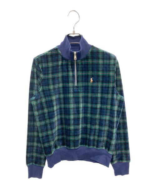 POLO RALPH LAUREN（ポロ・ラルフローレン）POLO RALPH LAUREN (ポロ・ラルフローレン) チェックコーデュロイプルオーバー ネイビー×グリーン サイズ:XLの古着・服飾アイテム