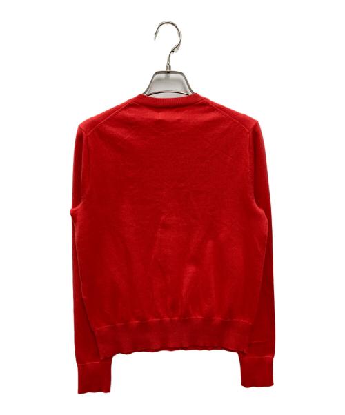 POLO RALPH LAUREN（ポロ・ラルフローレン）POLO RALPH LAUREN (ポロ・ラルフローレン) ロゴ刺繍ウールカーディガン レッド サイズ:XS 未使用品の古着・服飾アイテム