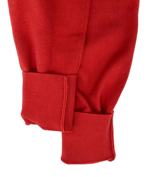 POLO RALPH LAUREN（ポロ・ラルフローレン）POLO RALPH LAUREN (ポロ・ラルフローレン) ロゴ刺繍ウールカーディガン レッド サイズ:XS 未使用品の古着・服飾アイテム