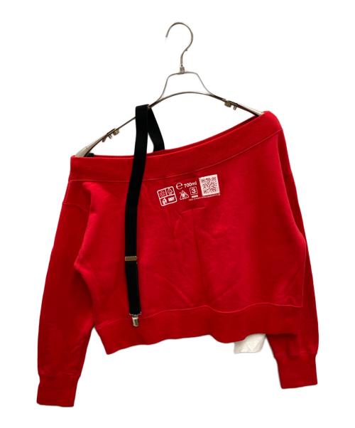 Maison MIHARA YASUHIRO（メゾン ミハラ ヤスヒロ）Maison MIHARA YASUHIRO (メゾン ミハラ ヤスヒロ) サスペンダーオフショルスウェット レッド サイズ:36の古着・服飾アイテム