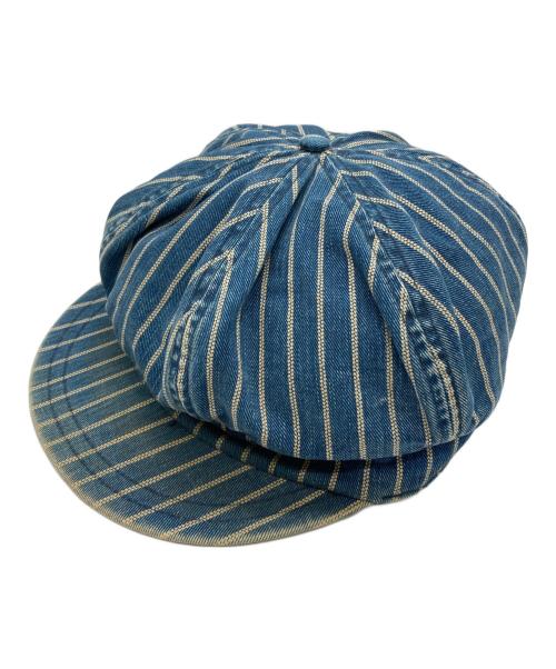 RRL（ダブルアールエル）RRL (ダブルアールエル) ストライプキャスケット ブルー サイズ:Lの古着・服飾アイテム