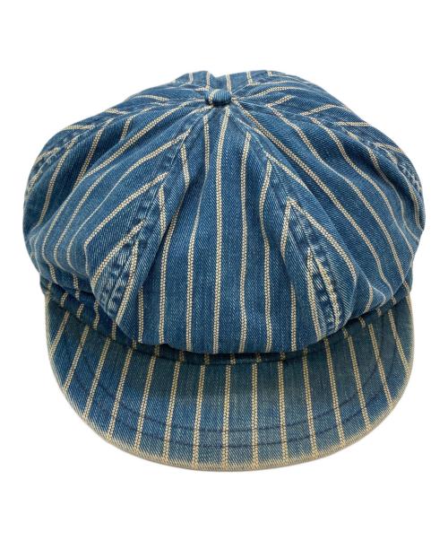 RRL（ダブルアールエル）RRL (ダブルアールエル) ストライプキャスケット ブルー サイズ:Lの古着・服飾アイテム