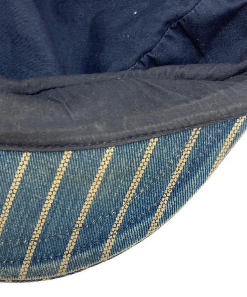 RRL（ダブルアールエル）RRL (ダブルアールエル) ストライプキャスケット ブルー サイズ:Lの古着・服飾アイテム