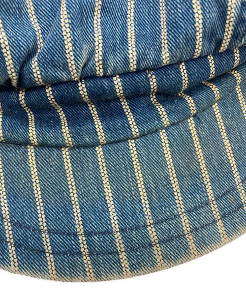 RRL（ダブルアールエル）RRL (ダブルアールエル) ストライプキャスケット ブルー サイズ:Lの古着・服飾アイテム