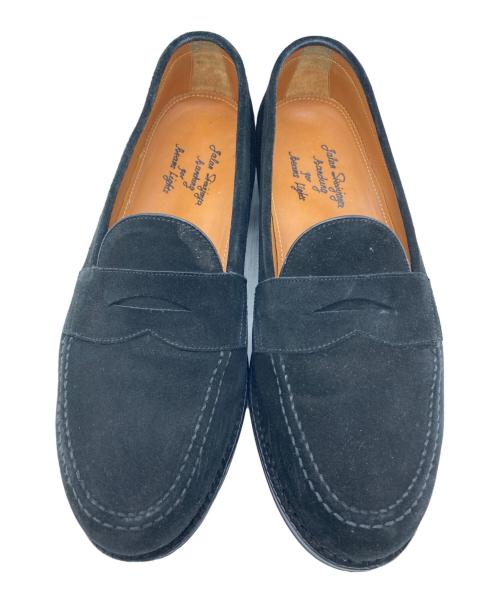 Jalan Sriwijaya（ジャランスリウァヤ）Jalan Sriwijaya (ジャランスリウァヤ) BEAMS Lights (ビームスライト) スウェードコインローファー ブラック サイズ:8 1/2の古着・服飾アイテム