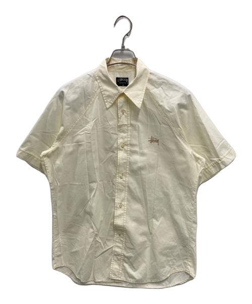 stussy（ステューシー）stussy (ステューシー) ストックロゴ刺繍 S/Sシャツ イエロー サイズ:Mの古着・服飾アイテム