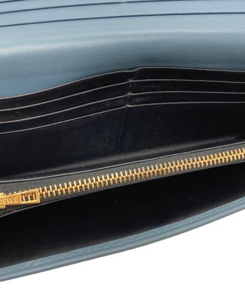 LOEWE（ロエベ）LOEWE (ロエベ) リピートアナグラム長財布 ブルーの古着・服飾アイテム