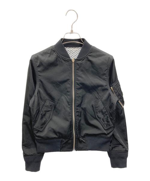 beautiful people（ビューティフルピープル）beautiful people (ビューティフルピープル) cotton nylon satin MA-1 ブラック サイズ:140の古着・服飾アイテム