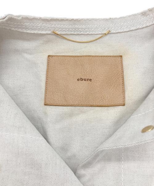 ebure（エブール）EBURE (エブール) リネンコットンツイルノーカラージャケット ホワイト サイズ:36の古着・服飾アイテム