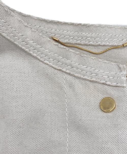 ebure（エブール）EBURE (エブール) リネンコットンツイルノーカラージャケット ホワイト サイズ:36の古着・服飾アイテム