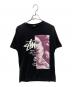stussy（ステューシー）の古着「ワールドツアープリントTシャツ」｜ブラック×パープル