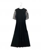 BORDERS at BALCONYボーダーズアットバルコニー）の古着「PUFF SLEEVE TEE DRESS」｜ブラック