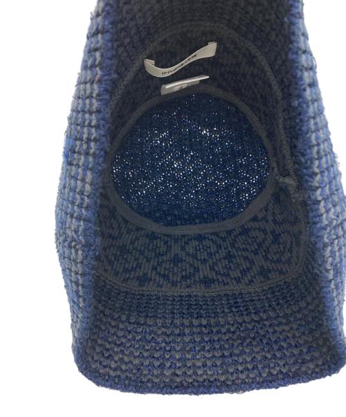 MATSUFUJI（マツフジ）MATSUFUJI (マツフジ) Jacquard Knit Hat ネイビー×グレーの古着・服飾アイテム