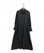 Curensologyカレンソロジー）の古着「リネンシャツワンピース」｜ブラック