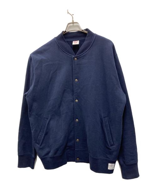 BROOKS BROTHERS（ブルックスブラザーズ）BROOKS BROTHERS (ブルックスブラザーズ) コットンフレンチテリー GFロゴラベル ベースボールジャケット ネイビー サイズ:XLの古着・服飾アイテム