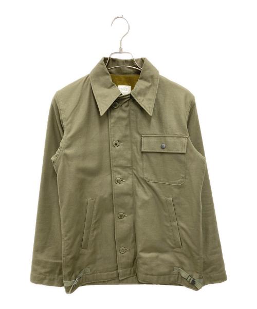 HOUSTON（ヒューストン）HOUSTON (ヒューストン) A-2 デッキジャケット カーキ サイズ:36Rの古着・服飾アイテム